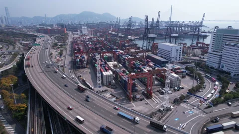 Container terminal port Stock Footage 171949853