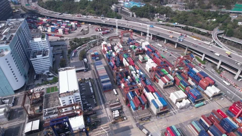Container terminal port Stock Footage 171950720
