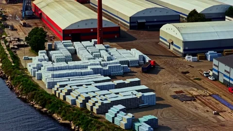 Container terminal Port of Riga freight train transport storage bulk material Stock Footage 315260398