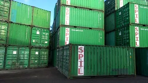 Container terminal port SPIL Stock Footage 198306550