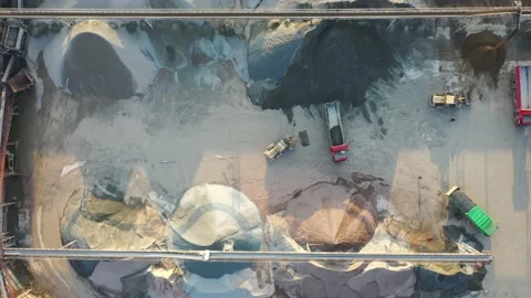 Container terminal with solar panels on factroy rooftop Video stock 167229237