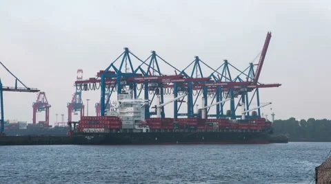 Container Terminal time lapse Stock Footage 43496241