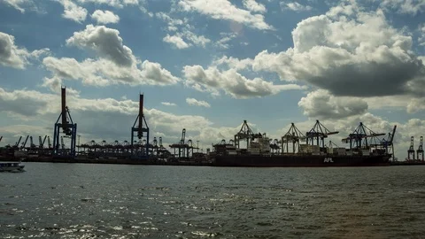 Container Terminal time lapse Stock Footage 95451472