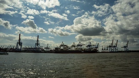 Container Terminal time lapse Stock Footage 95451611