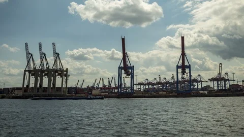 Container Terminal time lapse Stock Footage 95452113