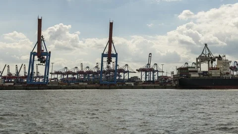 Container Terminal time lapse Stock Footage 95455025