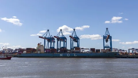 Container Terminal time lapse Stock Footage 108504790