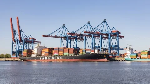 Container Terminal time lapse Stock Footage 109160248