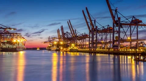 Container terminal timelapse Stock Footage 40570401