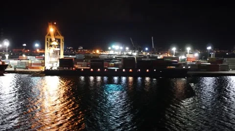 Container Terminals from ferry 库存影片 61521525