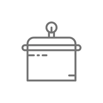 Container for tools disinfection, sterilization box, tattoo accessory line icon. Stock Illustration