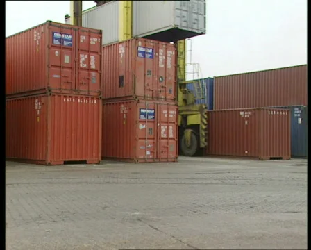 Container traffic in Port of Antwerp Stock Footage 655671