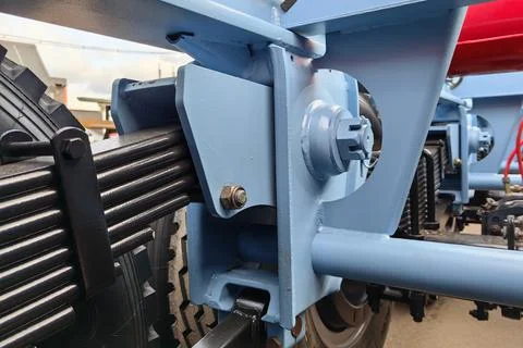 Container trailer frame and chassis, leaf springs, suspension system and pn.. Stock Photos