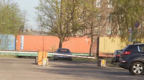 Container train Stock Footage 38633196