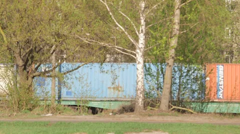 Container train Stock Footage 38633227