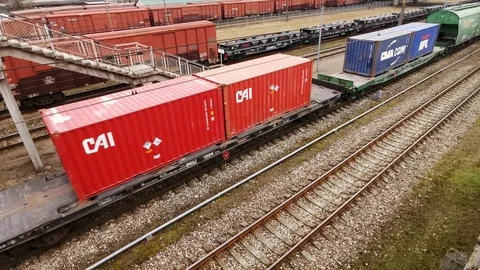 Container train Stock Footage 125815994