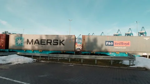 Container train Stock Footage 147218763