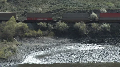 Container Train MS Straight on Stock Footage 910704