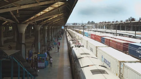 Container train on railway tracks in Mumbai, India Editorial Use 01 July 2026 Stock Footage 339291208