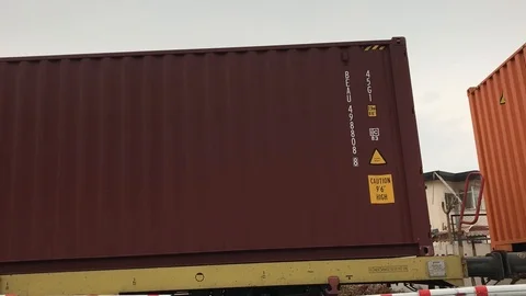 Container on train transport Stock Footage 100827868