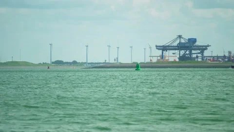 Container transhipment port Stock Footage 131648952