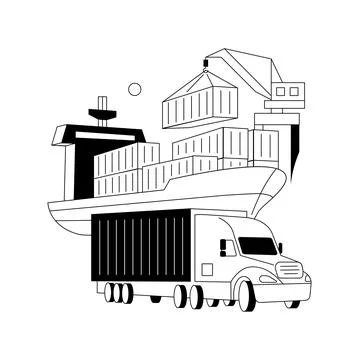 Container transportation abstract concept vector illustration. Stock Illustration