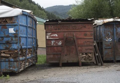 Container for transportation of cargo Stock Photos