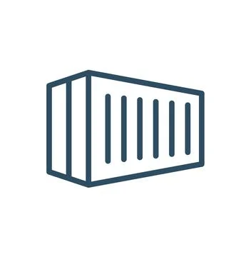 Container transportation editable line vector icon Stock Illustration