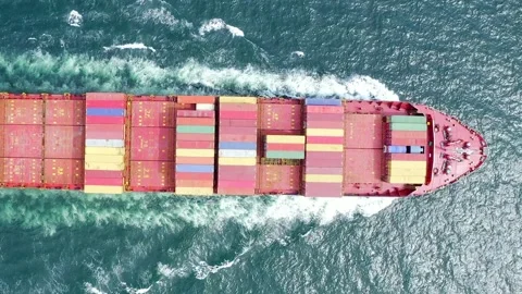 Container transportation import and export business Stock Footage 307381573
