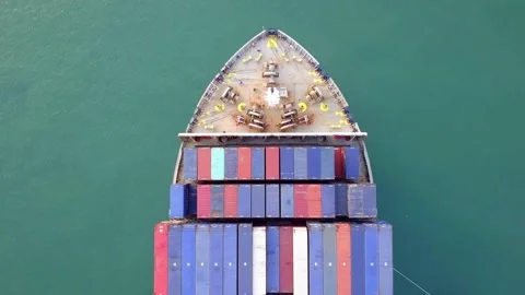 Container transportation import and export business Stock Footage 307381589