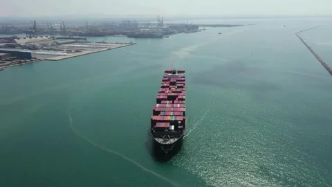 Container transportation import and export business Stock Footage 307383004