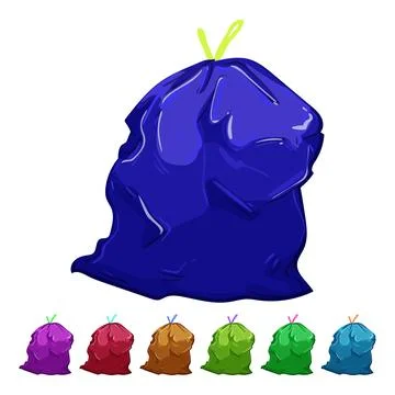 Container trash bag cartoon vector graphic Stock Illustration