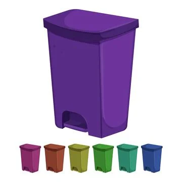 Container trash bin garbage cartoon vector graphic Stock Illustration