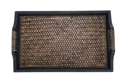 Container, tray, square shape made of wood often using in thailand 写真素材