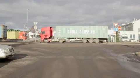 Container truck Stock Footage 60128460