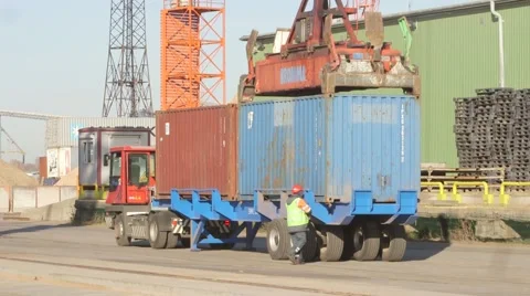 Container truck Stock Footage 68228567