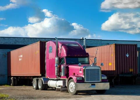 Container Trucks in Dock Stock Photos