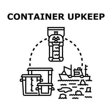Container upkeep concept managing waste and pollution Stock Illustration