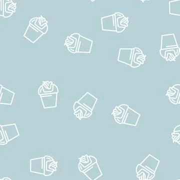 Container for used tissues line vector seamless pattern 스톡 일러스트