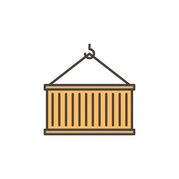 Container vector Delivery concept colored icon or sign Stock Illustration