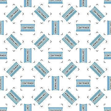 Container vector Shipping concept line seamless pattern 스톡 일러스트