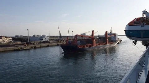 Container vessel MS Kherrata Video stock 117191722