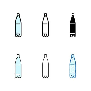 Container water plastic bottle color icon pack vector Stock Illustration