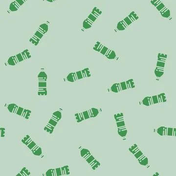 Container water plastic bottle glyph vector seamless pattern Stock Illustration