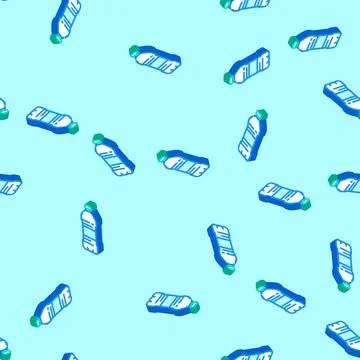 Container water plastic bottle isometric icon seamless pattern Illustrazione stock