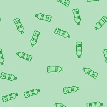 Container water plastic bottle line vector seamless pattern Illustrazione stock