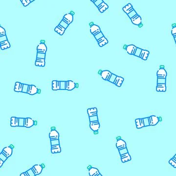 Container water plastic bottle vector seamless pattern Illustrazione stock
