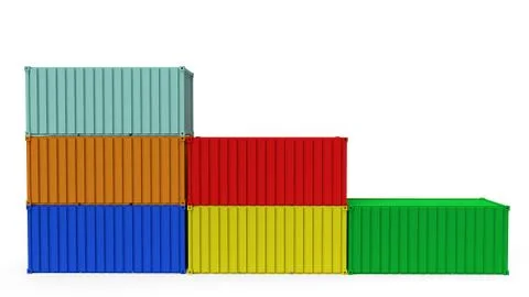 CONTAINER on white background for shipping concept 3d rendering. 스톡 일러스트