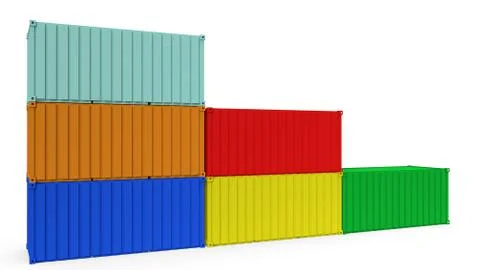 CONTAINER on white background for shipping concept 3d rendering. Illustrazione stock