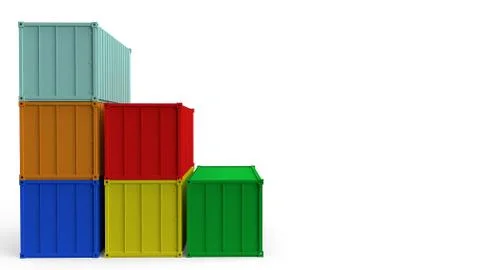 CONTAINER on white background for shipping concept 3d rendering. Stock Illustration